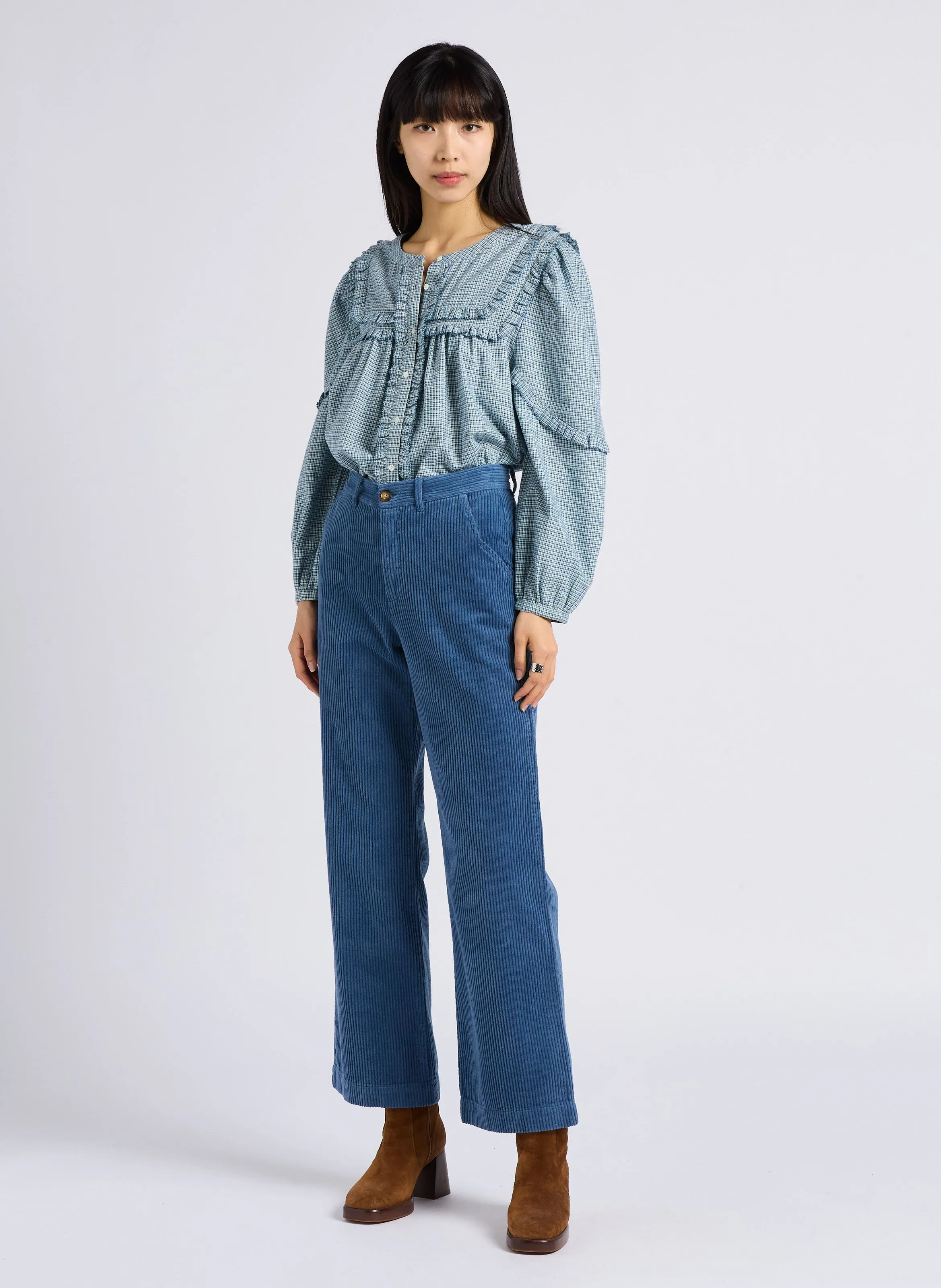EMILE ET IDA ANELLE  PANTALóN DE PANA EN AZUL