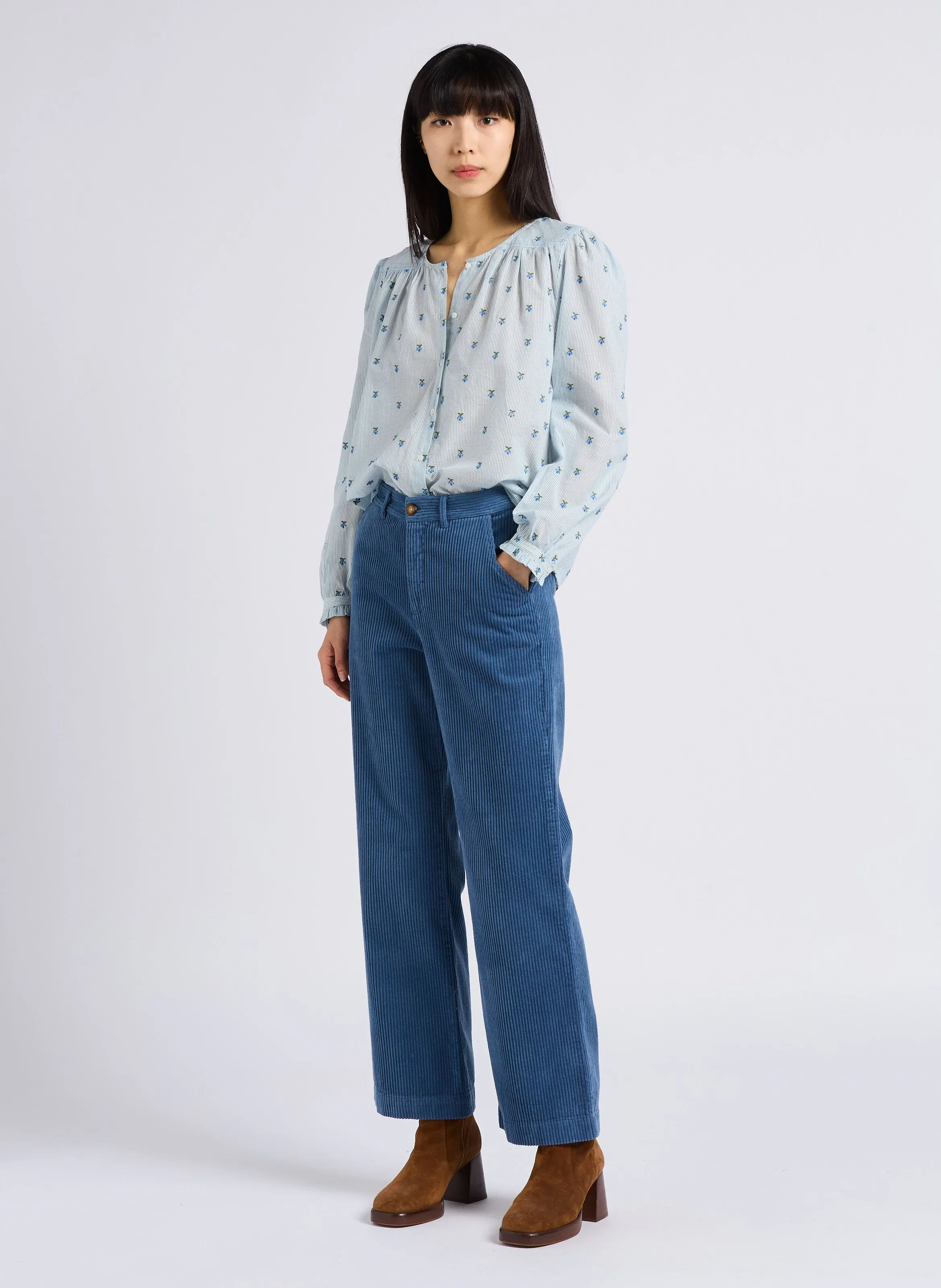 EMILE ET IDA ANELLE  PANTALóN DE PANA EN AZUL