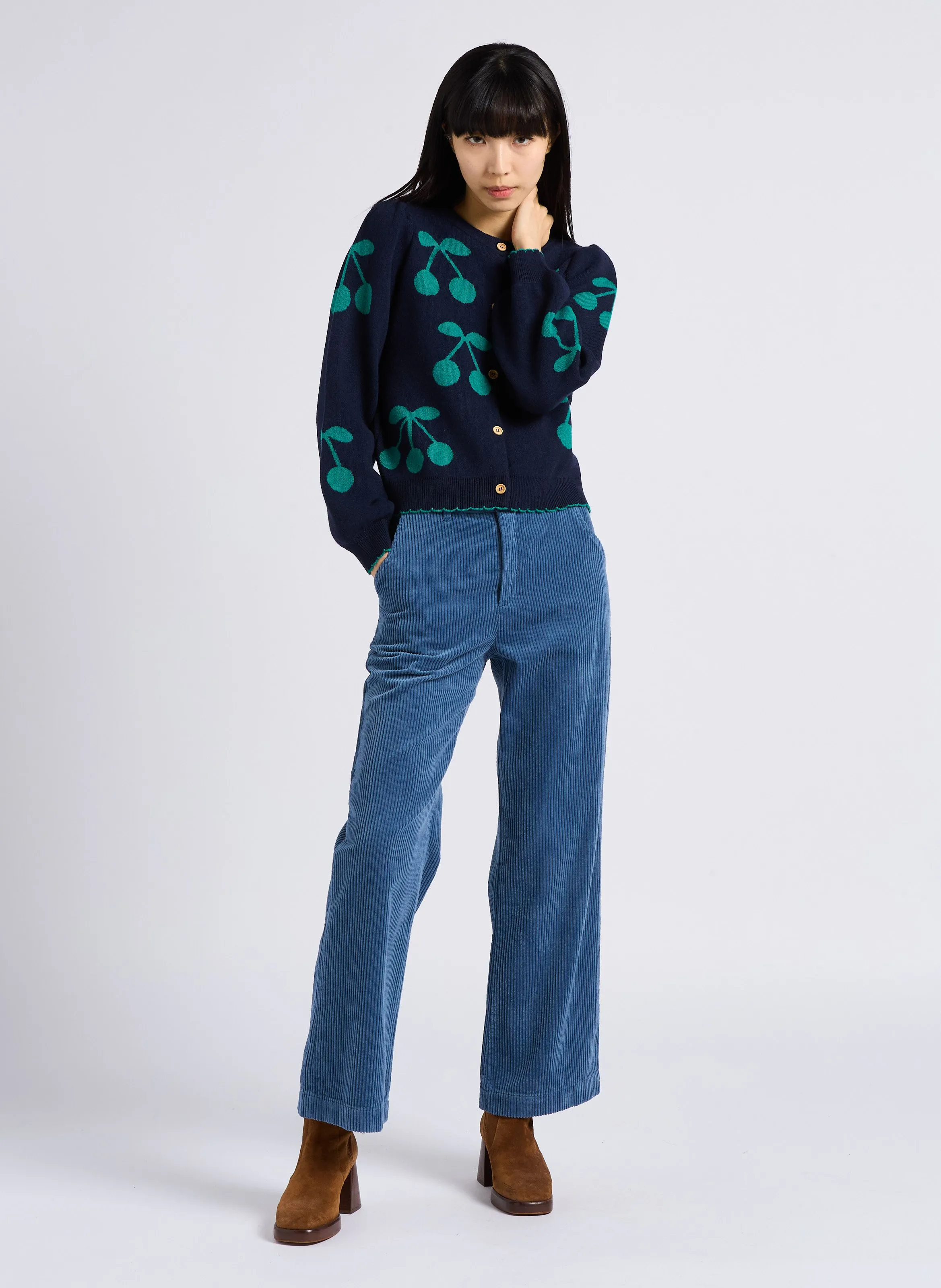 EMILE ET IDA ANELLE  PANTALóN DE PANA EN AZUL
