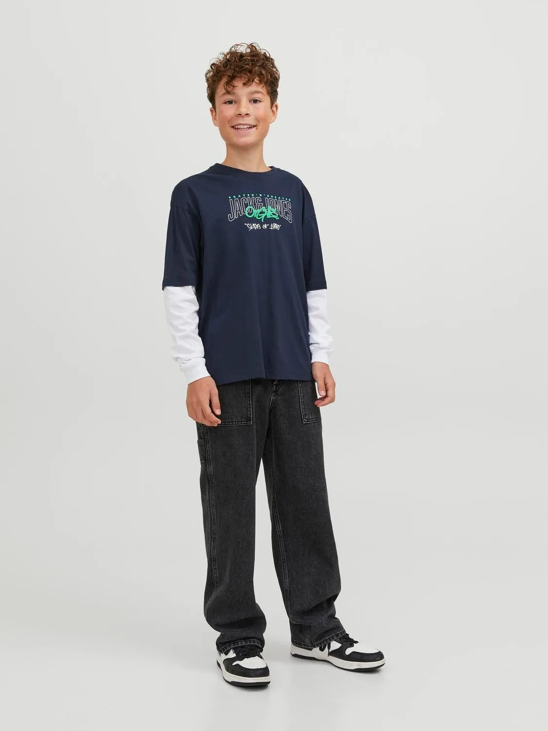 Estampado Camiseta Junior | Azul oscuro | Jack & Jones®