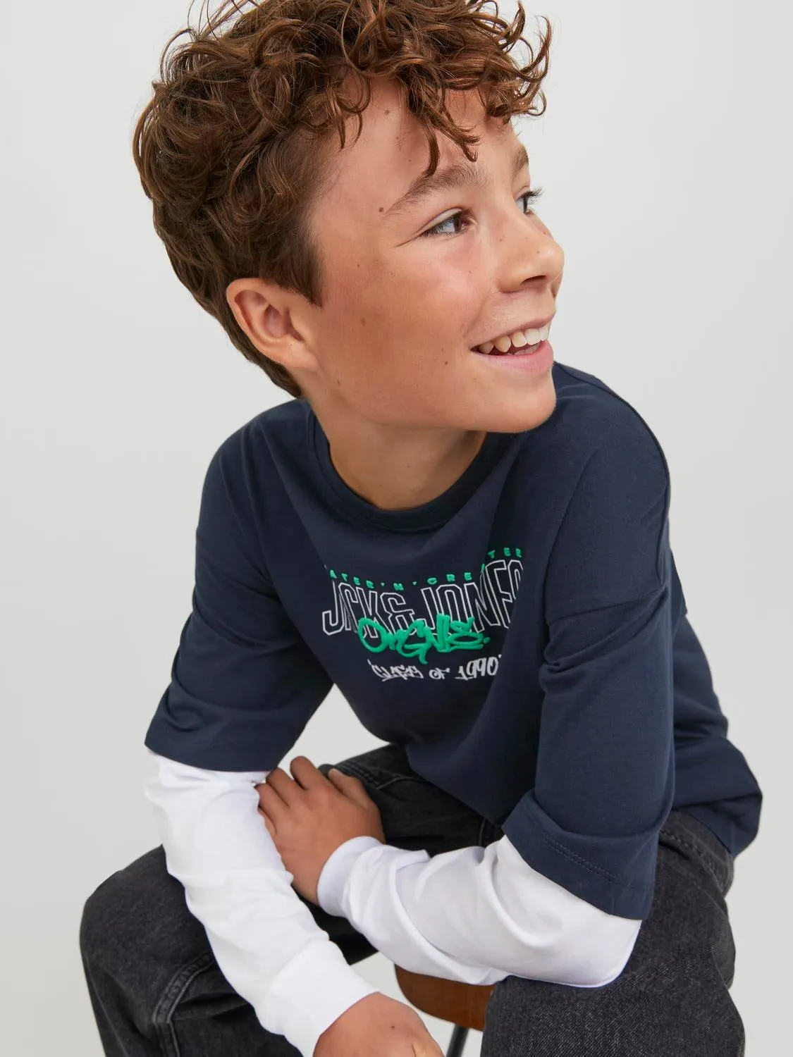 Estampado Camiseta Junior | Azul oscuro | Jack & Jones®