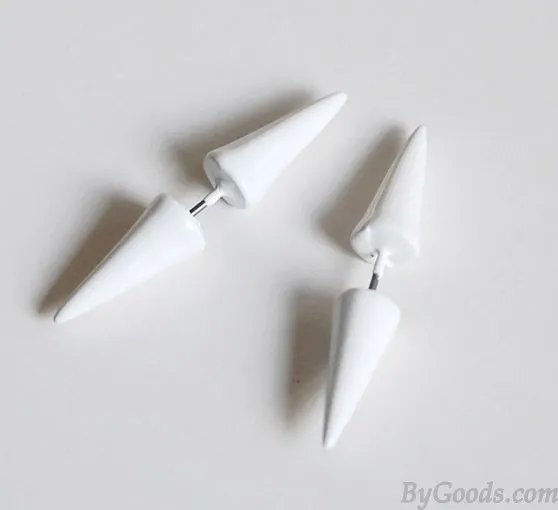 Fashion Punk Style 3D Bullet Rivet Cone Earrings