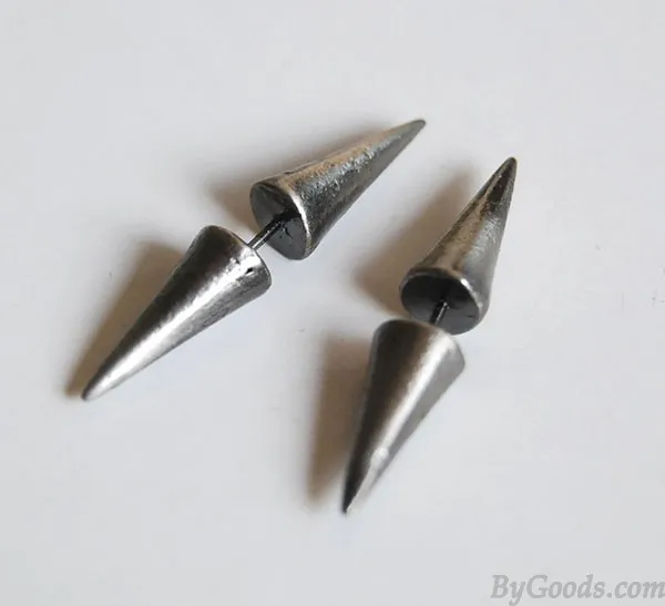 Fashion Punk Style 3D Bullet Rivet Cone Earrings