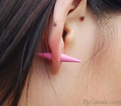 Fashion Punk Style 3D Bullet Rivet Cone Earrings