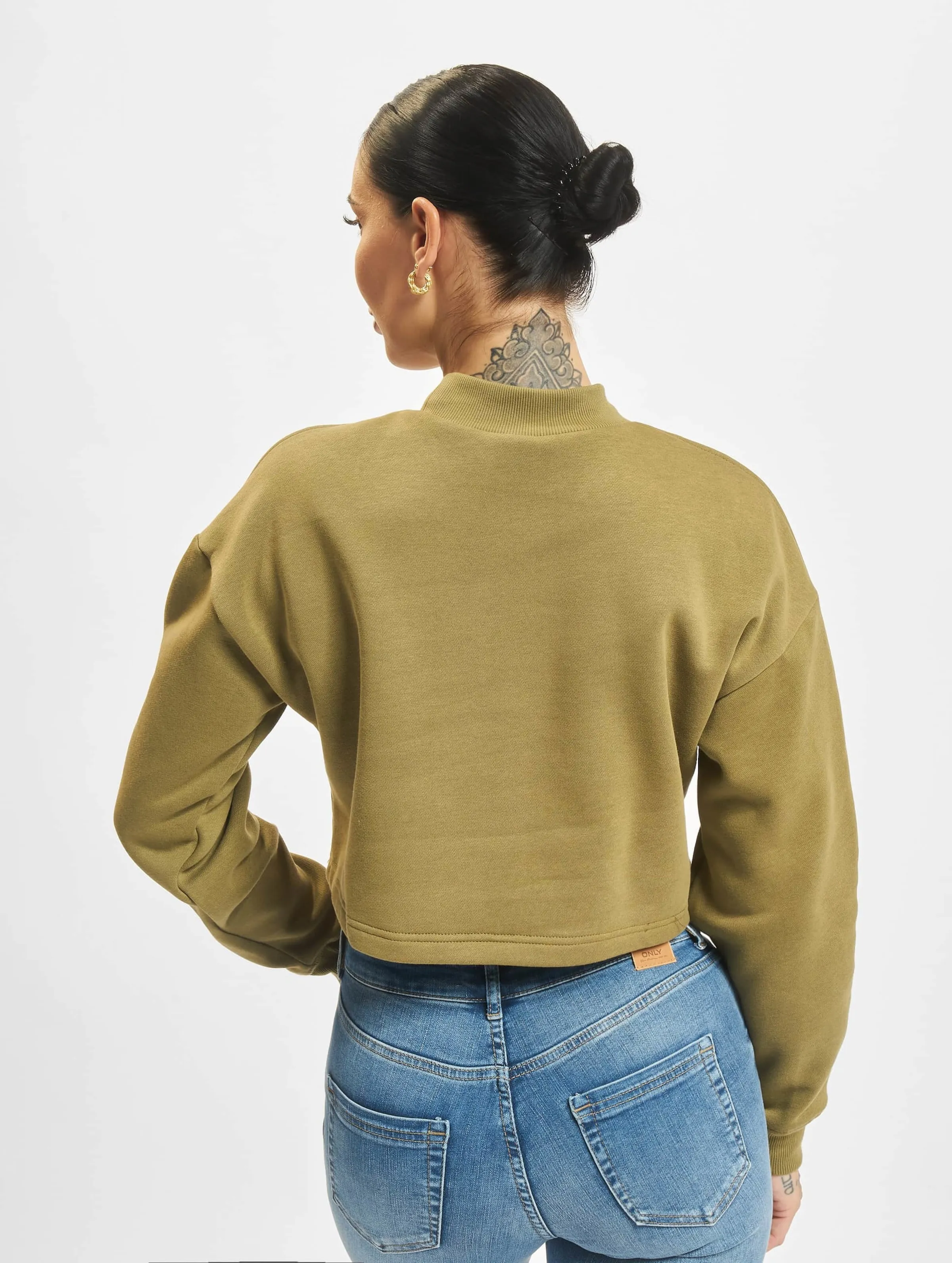 Ladies Cropped Oversized High Neck