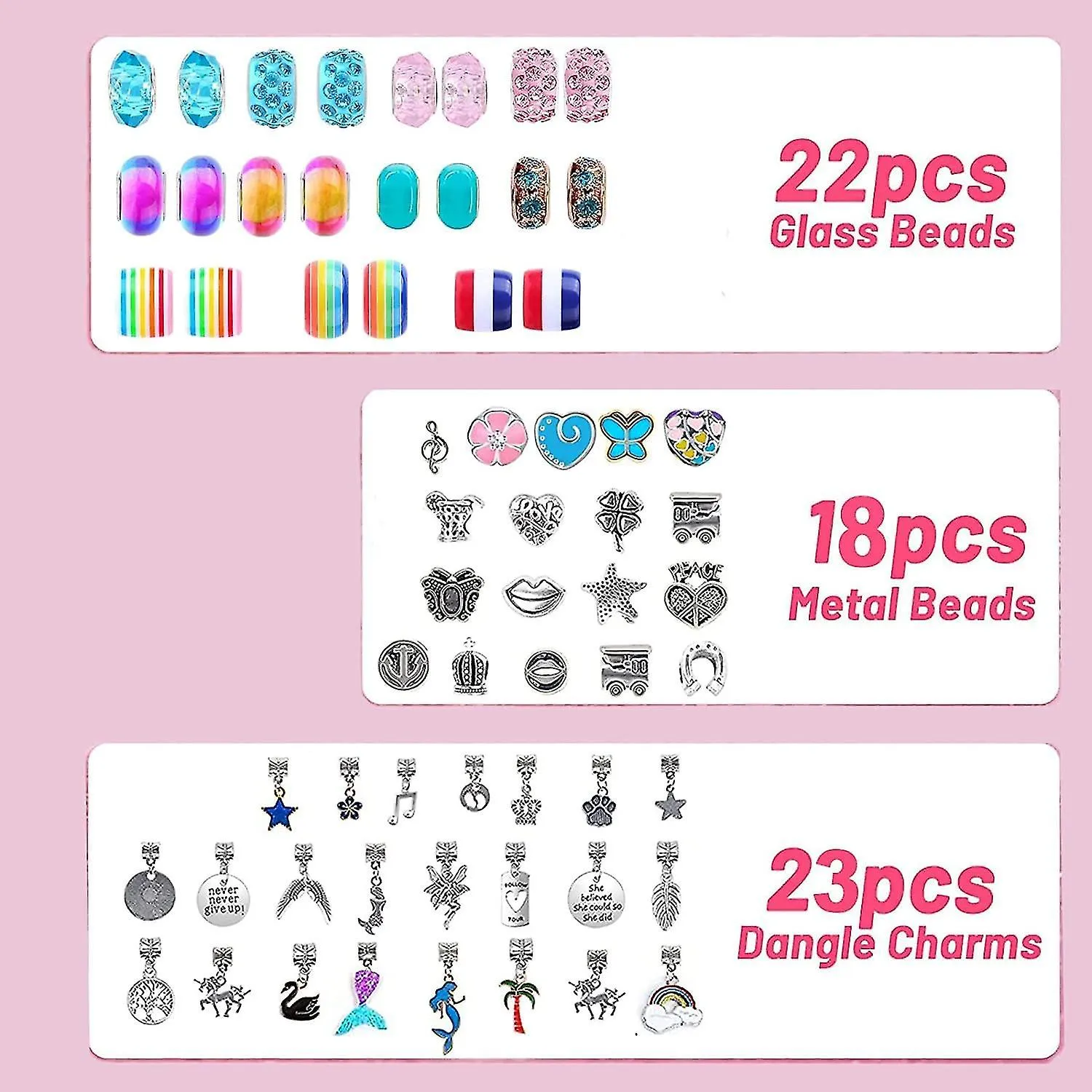 LAUCENTRAL CADEAU FILLE 512 ANS, ENFANT JOUET, PANDORA BRACELET BIJOUX ENFANTS FILLE, CHARMS BRACELET KIT FABRICATION CREATION 