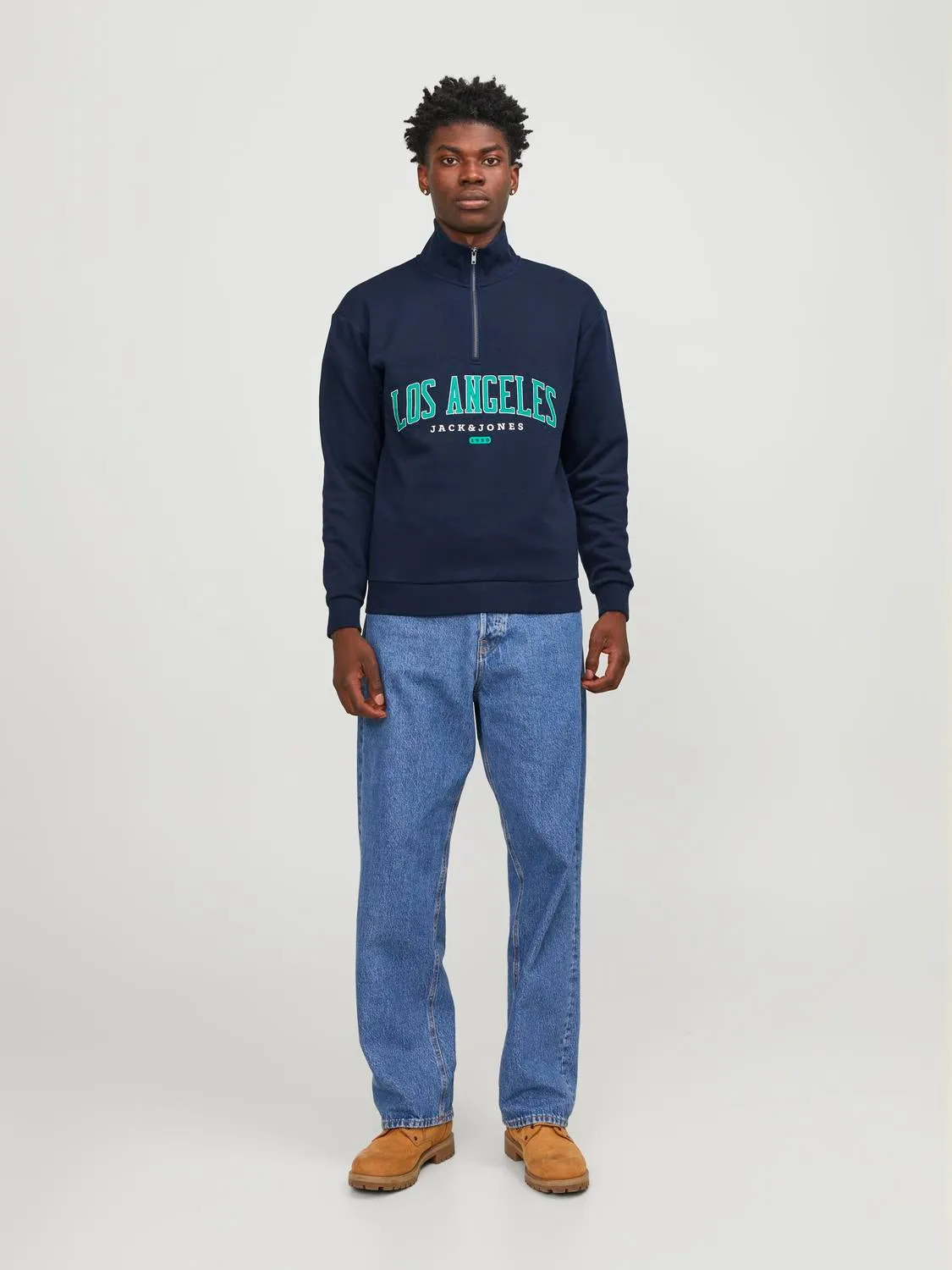 Media cremallera Estampado | Azul oscuro | Jack & Jones®