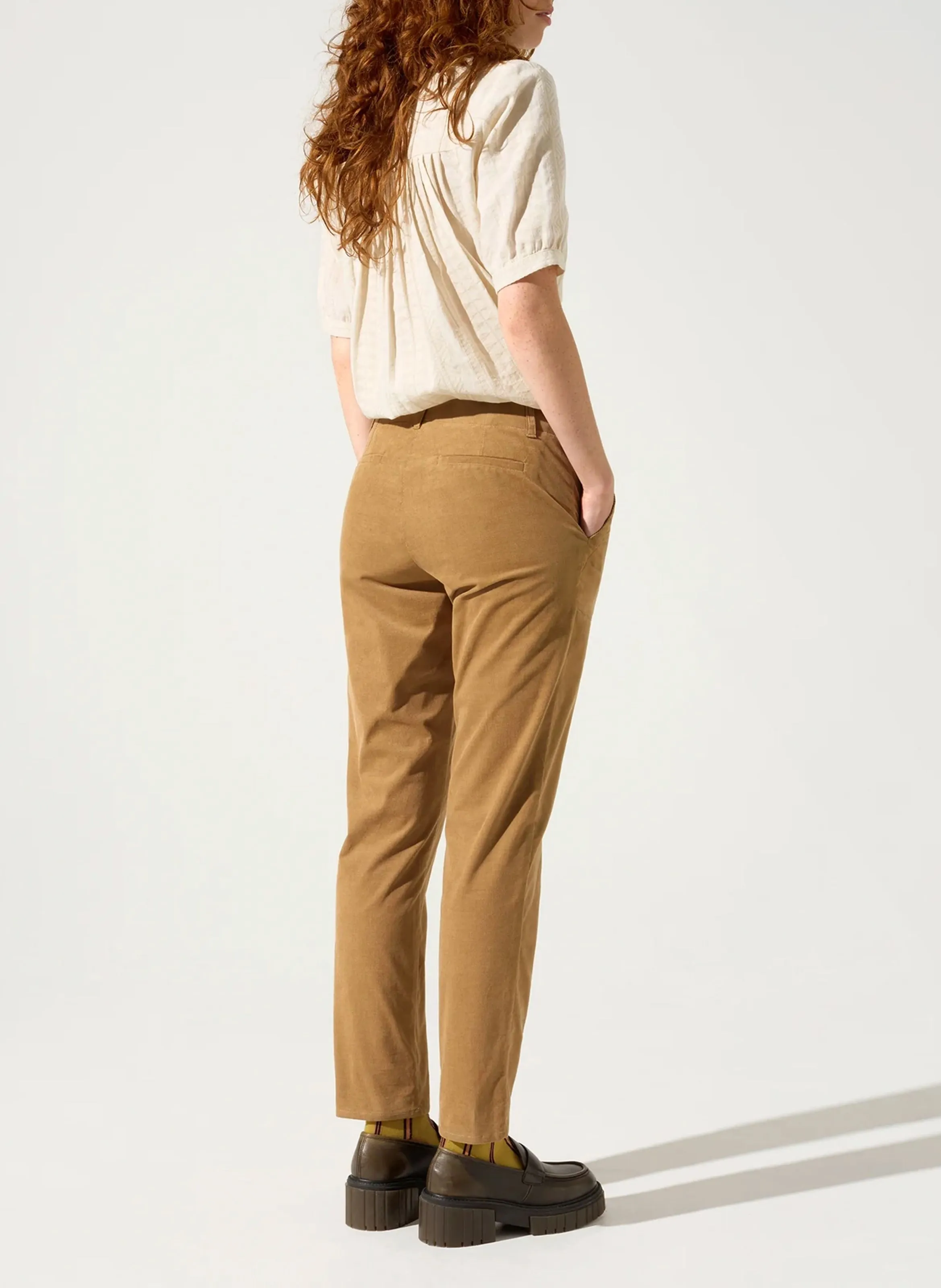 MILA  PANTALóN DE ALGODóN MEZCLADO RECTO EN MARRON