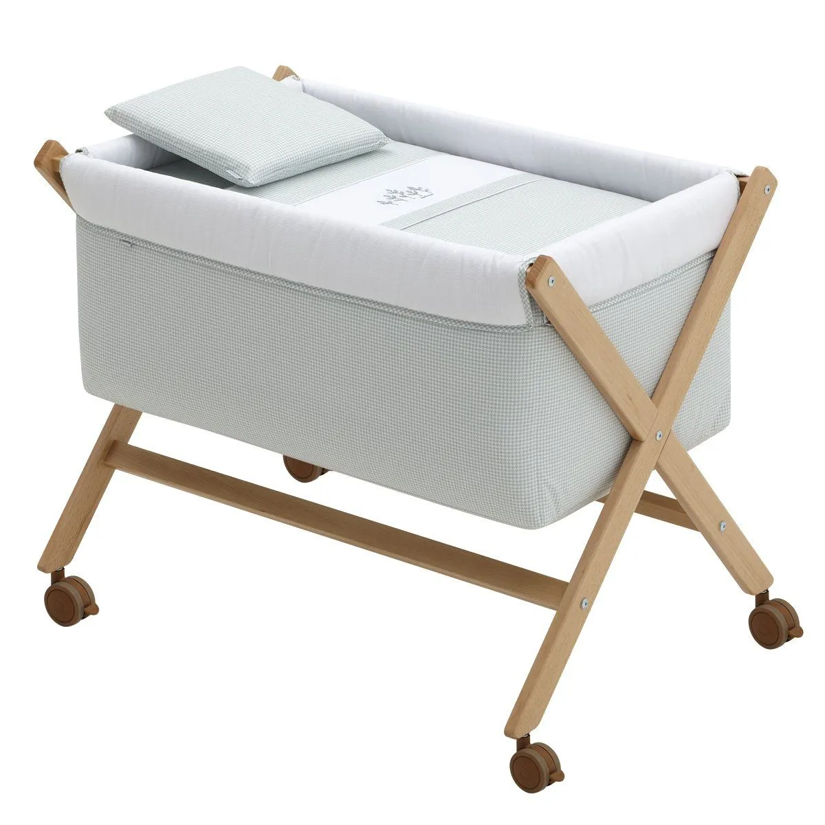 MINICUNA TIJERA MADERA MINI WINDSORD MINT/NATURAL 55x87x74 CM CAMBRASS