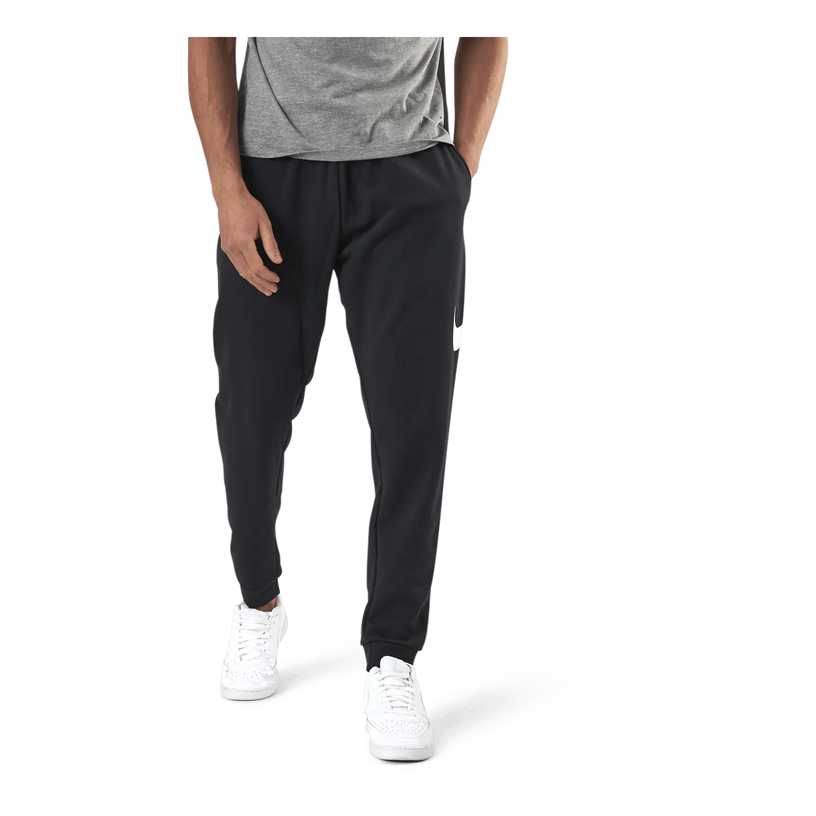 NIKE DRIFIT MEN'S TAPERED TRAINING PANTS BLACK/WHITE