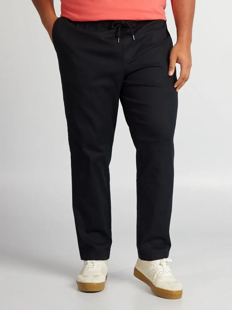 PANTALóN CHINO CON CINTURA ELáSTICA  NEGRO