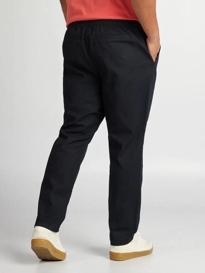 PANTALóN CHINO CON CINTURA ELáSTICA  NEGRO