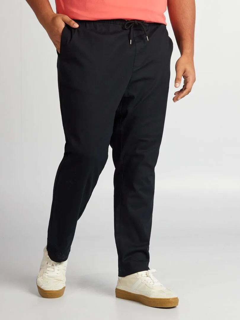 PANTALóN CHINO CON CINTURA ELáSTICA  NEGRO