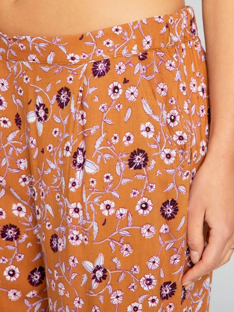 PANTALóN DE PIJAMA ANCHO ESTAMPADO  MARRON
