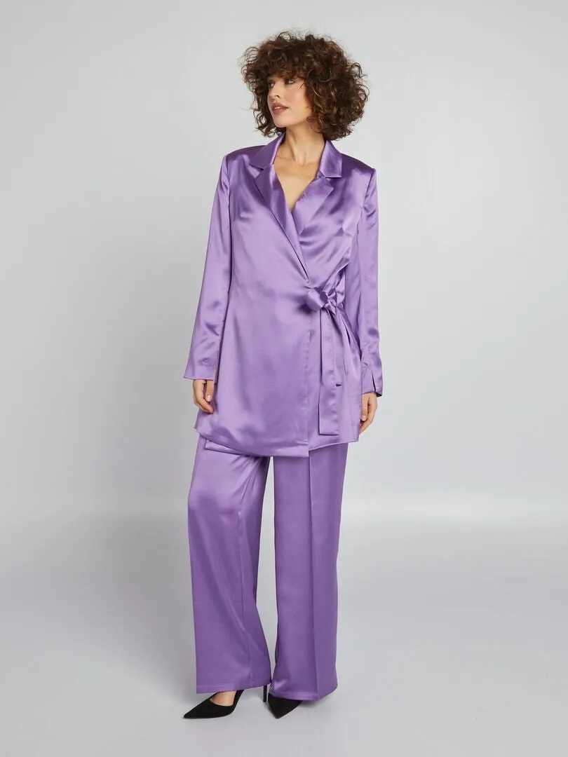 PANTALóN DE RASO  PURPURA