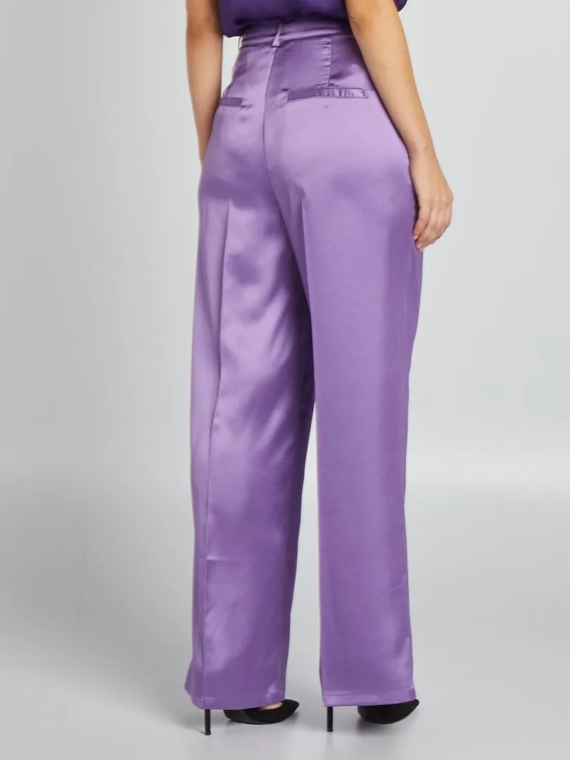 PANTALóN DE RASO  PURPURA