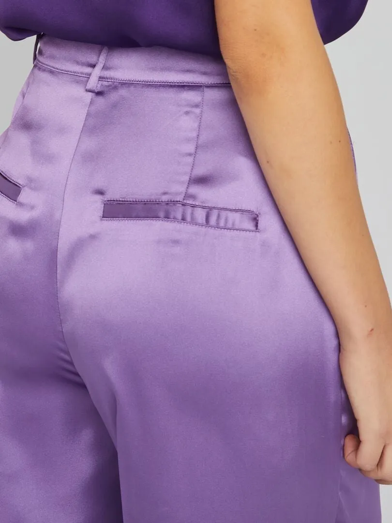 PANTALóN DE RASO  PURPURA