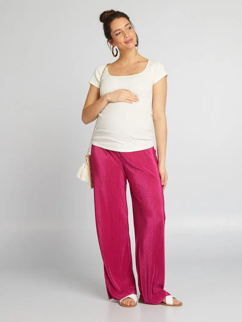 PANTALóN PREMAMá CON CINTURA ELáSTICA  ROSA