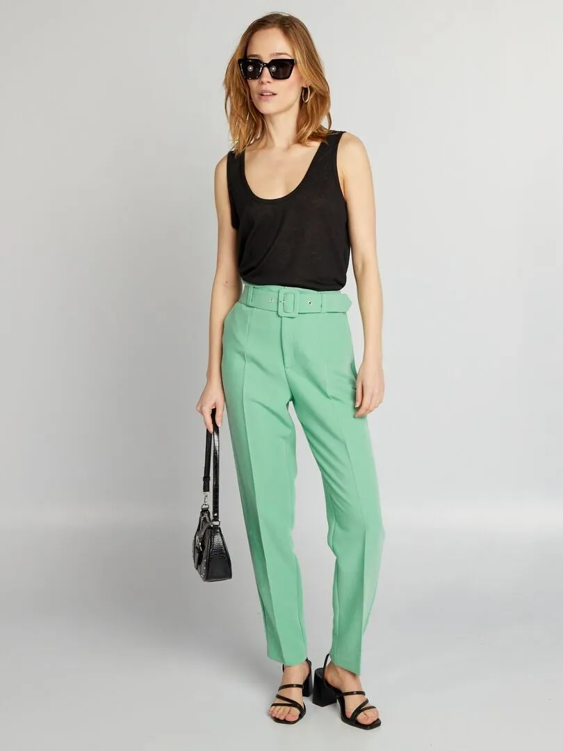 PANTALóN TAPERED VAPOROSO  VERDE