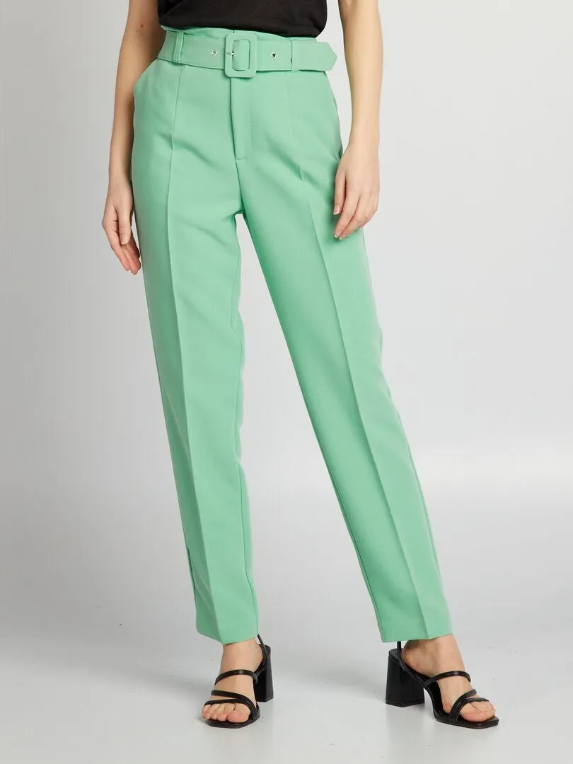 PANTALóN TAPERED VAPOROSO  VERDE