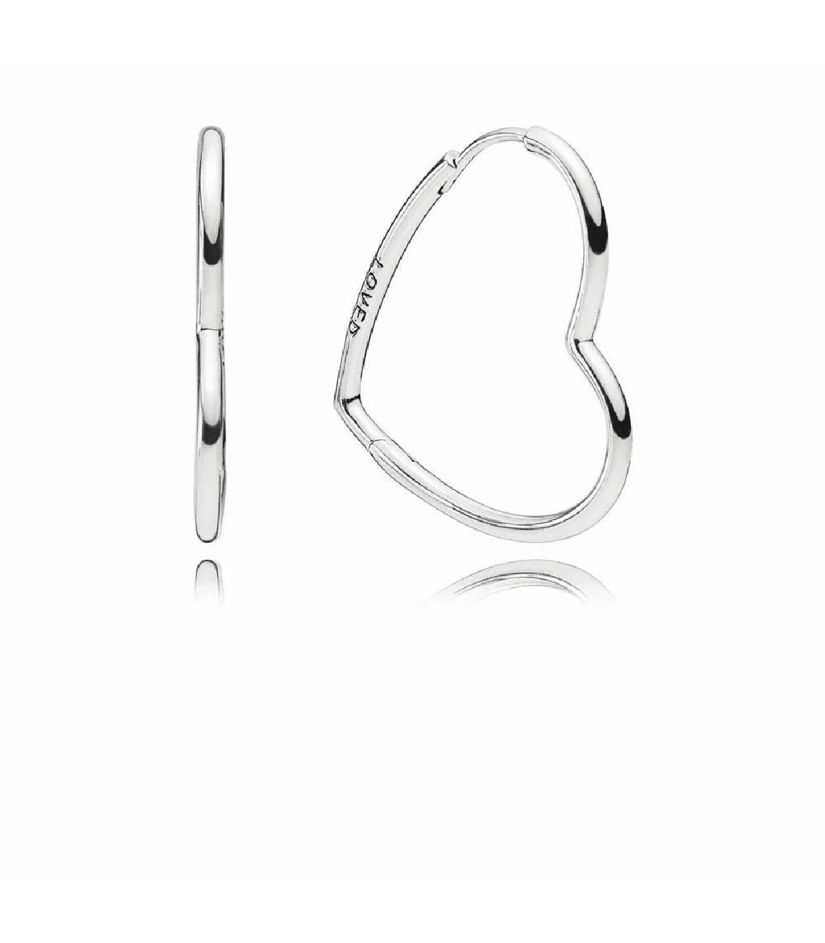 PENDIENTES PANDORA ARO CORAZONES DE AMOR ASIMéTRICOS  297822