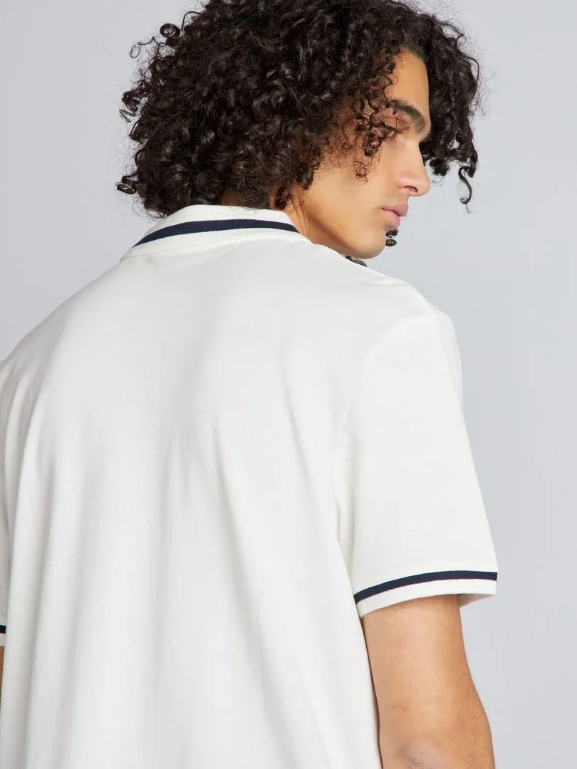 POLO DE MANGA CORTA CON CONTRASTES  BLANCO