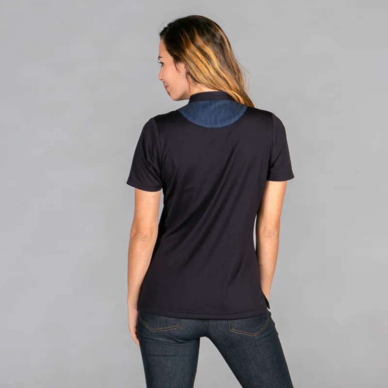 POLO DE MUJER NEGRO CON CUELLO MAO TEJANO  GARY'S