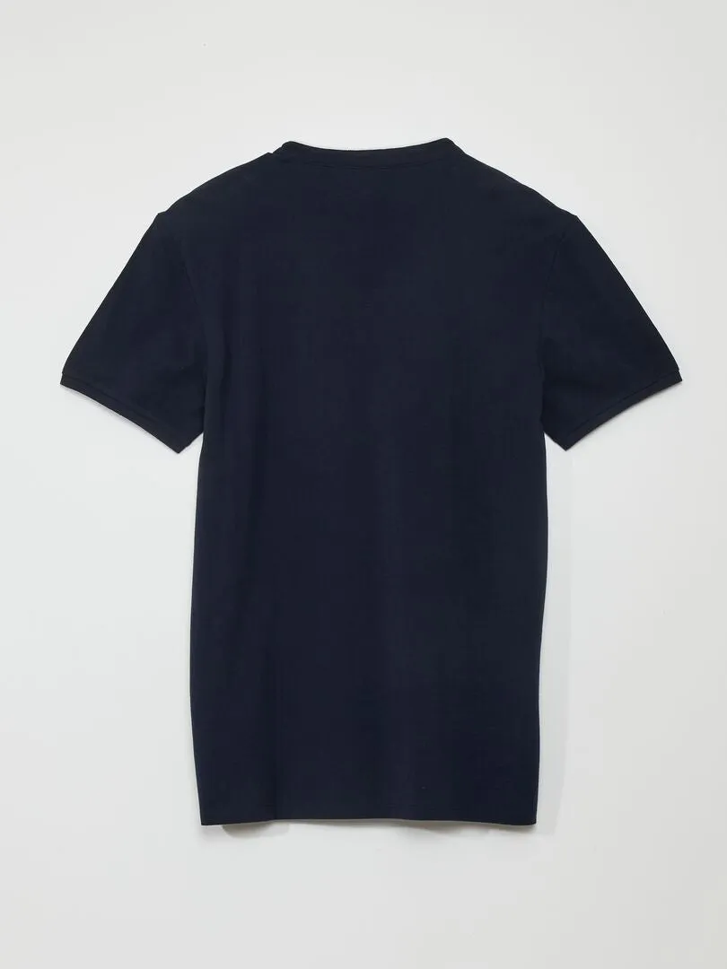 POLO DE PIQUé ALGODóN CON CUELLO MAO  AZUL