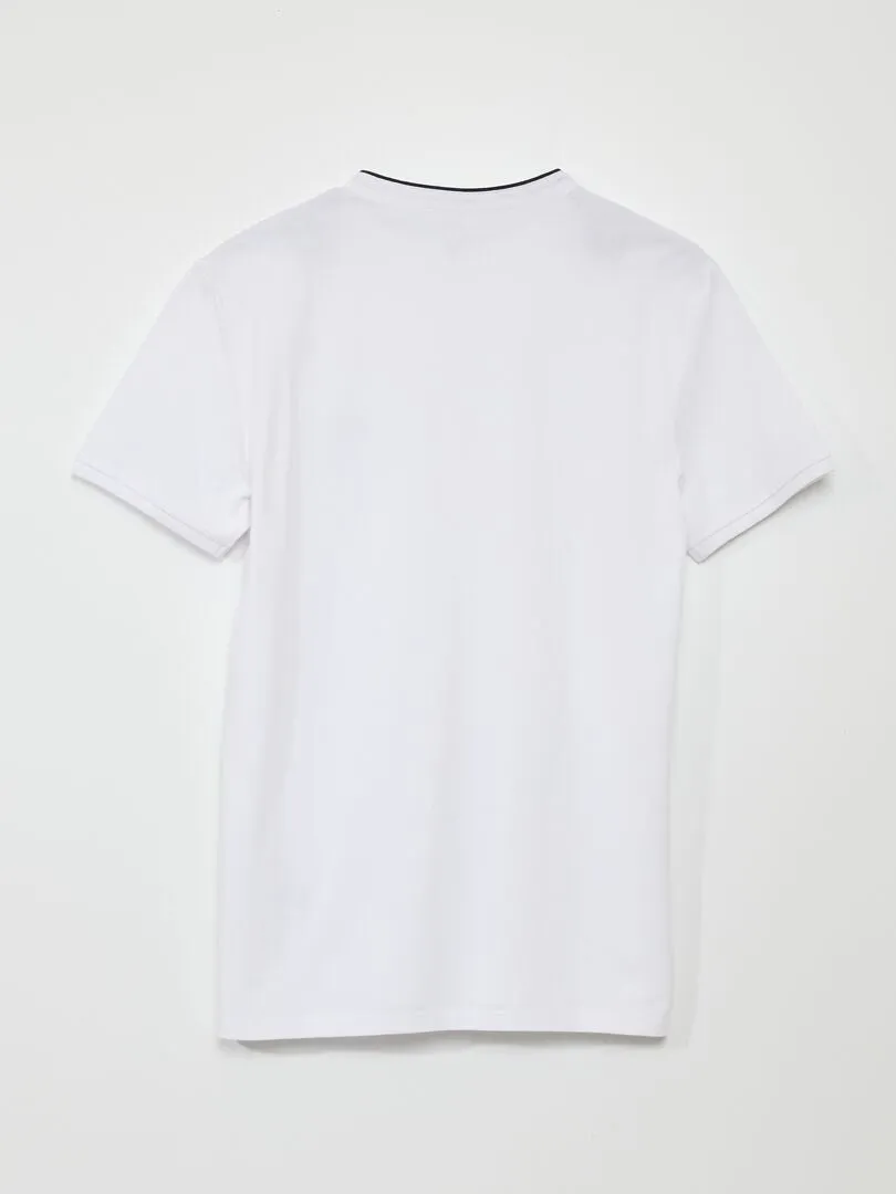 POLO DE PIQUé ALGODóN CON CUELLO MAO  BLANCO