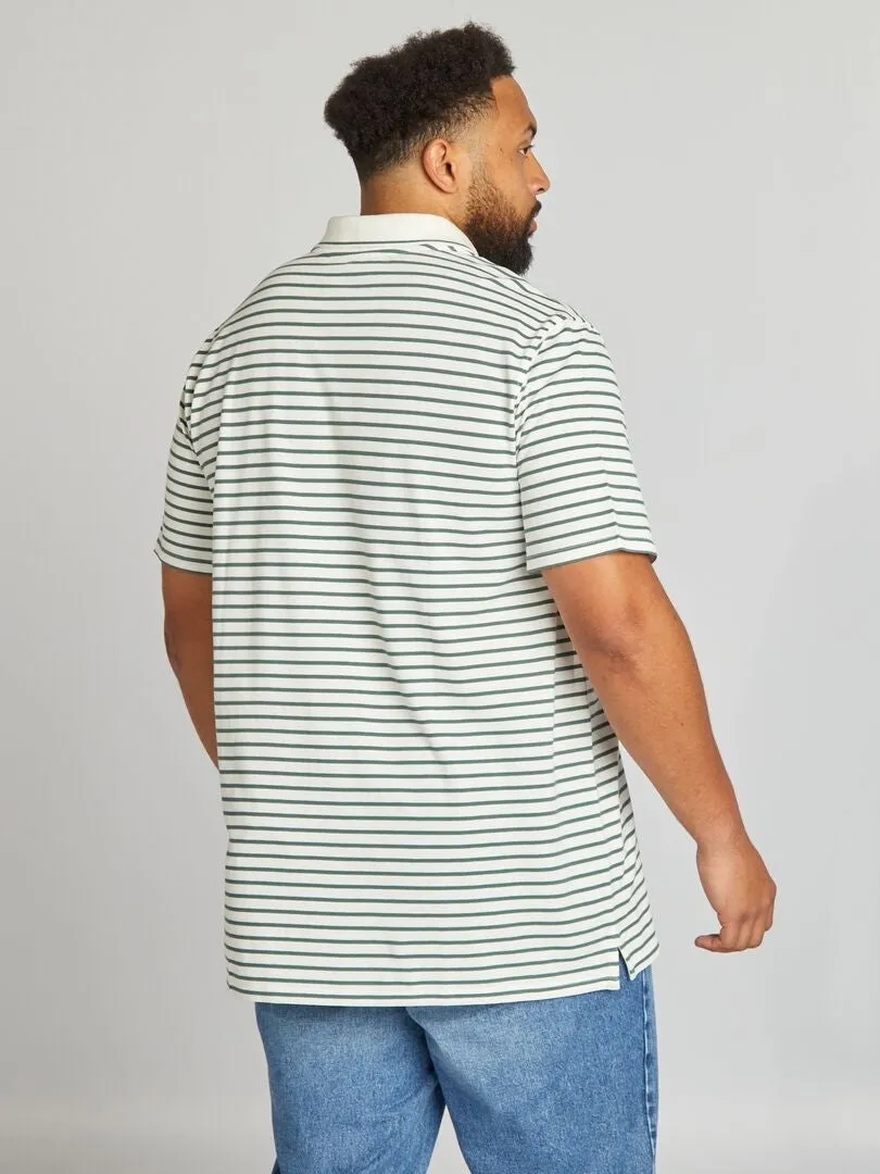 POLO DE PIQUé DE ALGODóN A RAYAS  VERDE