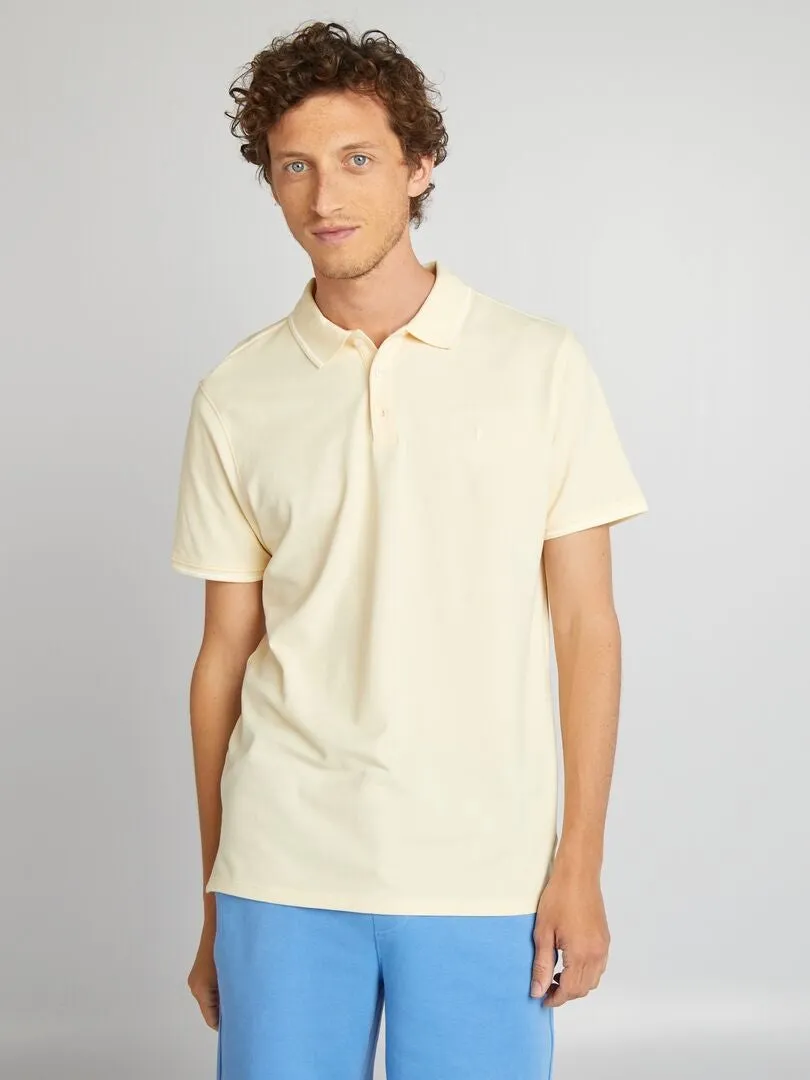 POLO DE PIQUé DE ALGODóN  AMARILLO