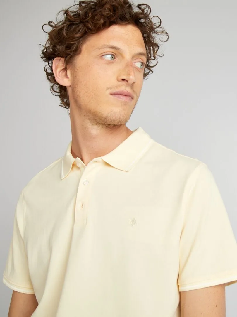 POLO DE PIQUé DE ALGODóN  AMARILLO