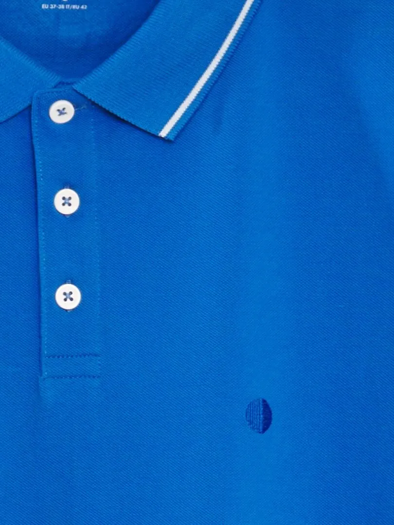 POLO DE PIQUé DE ALGODóN  AZUL