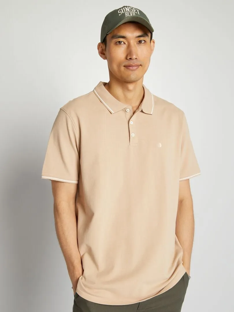 POLO DE PIQUé DE ALGODóN  BEIGE