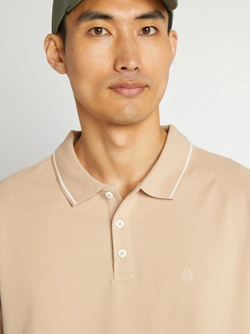 POLO DE PIQUé DE ALGODóN  BEIGE