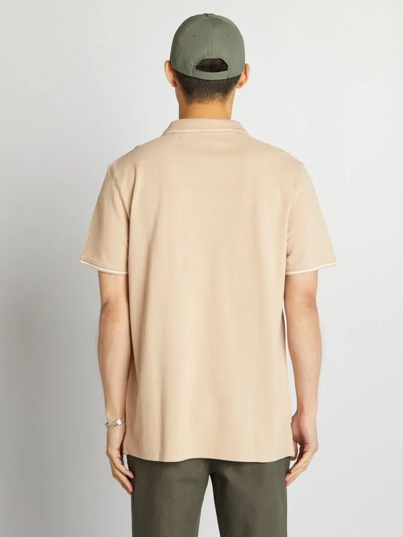POLO DE PIQUé DE ALGODóN  BEIGE
