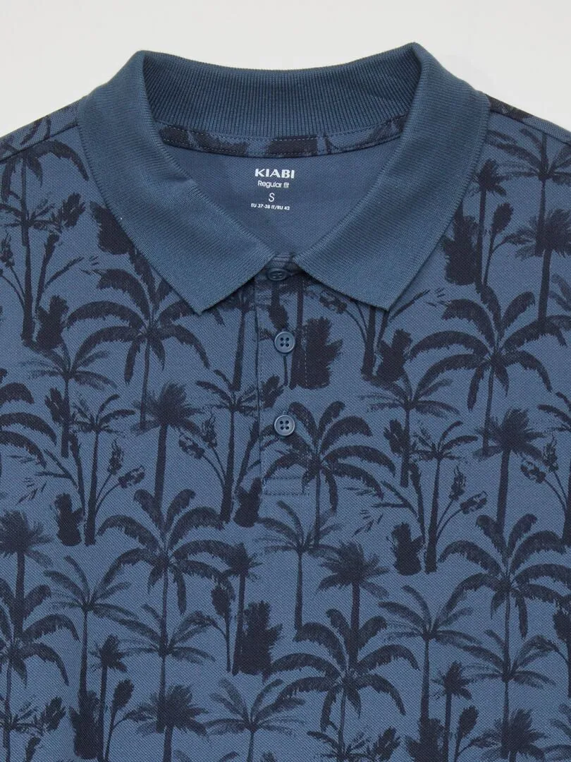POLO DE PIQUé DE ALGODóN CON ESTAMPADO  AZUL