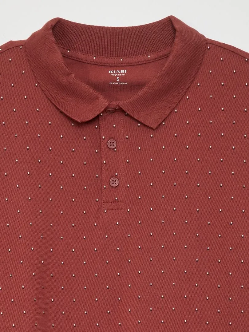 POLO DE PIQUé DE ALGODóN CON ESTAMPADO  ROJO