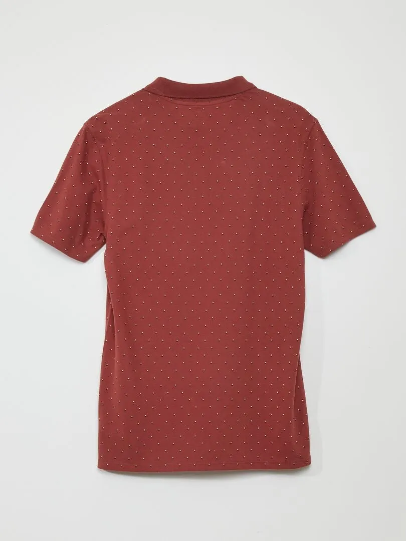 POLO DE PIQUé DE ALGODóN CON ESTAMPADO  ROJO
