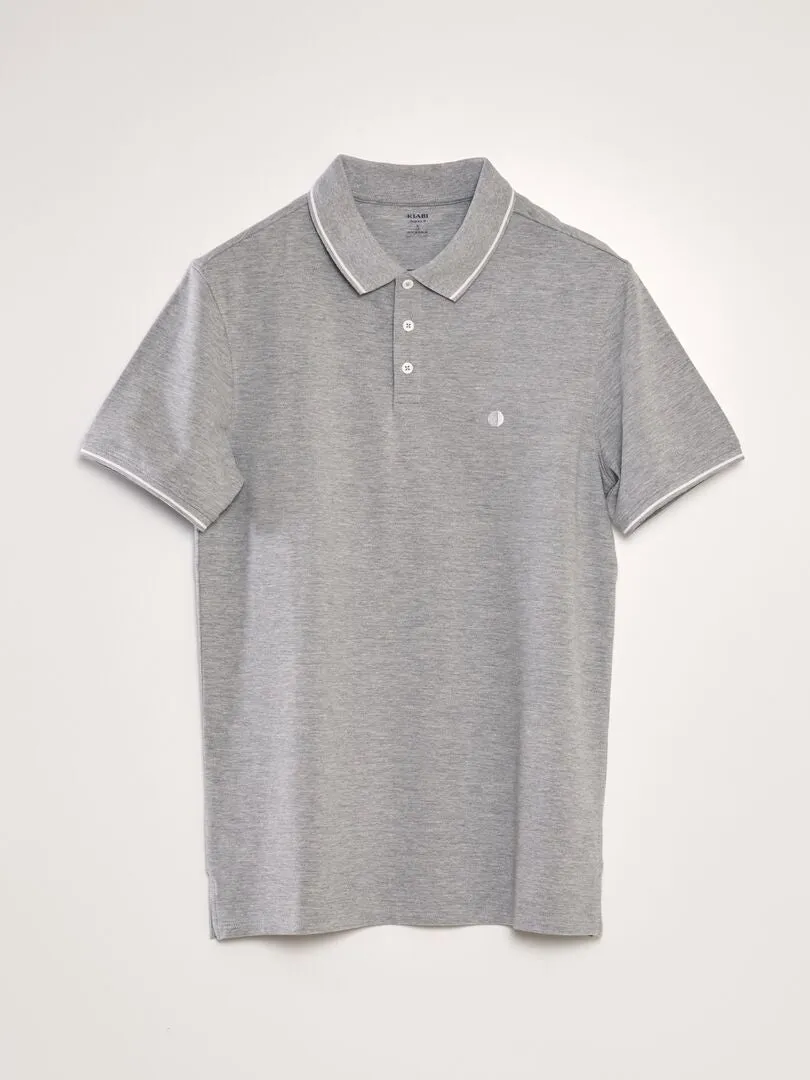 POLO DE PIQUé DE ALGODóN  GRIS