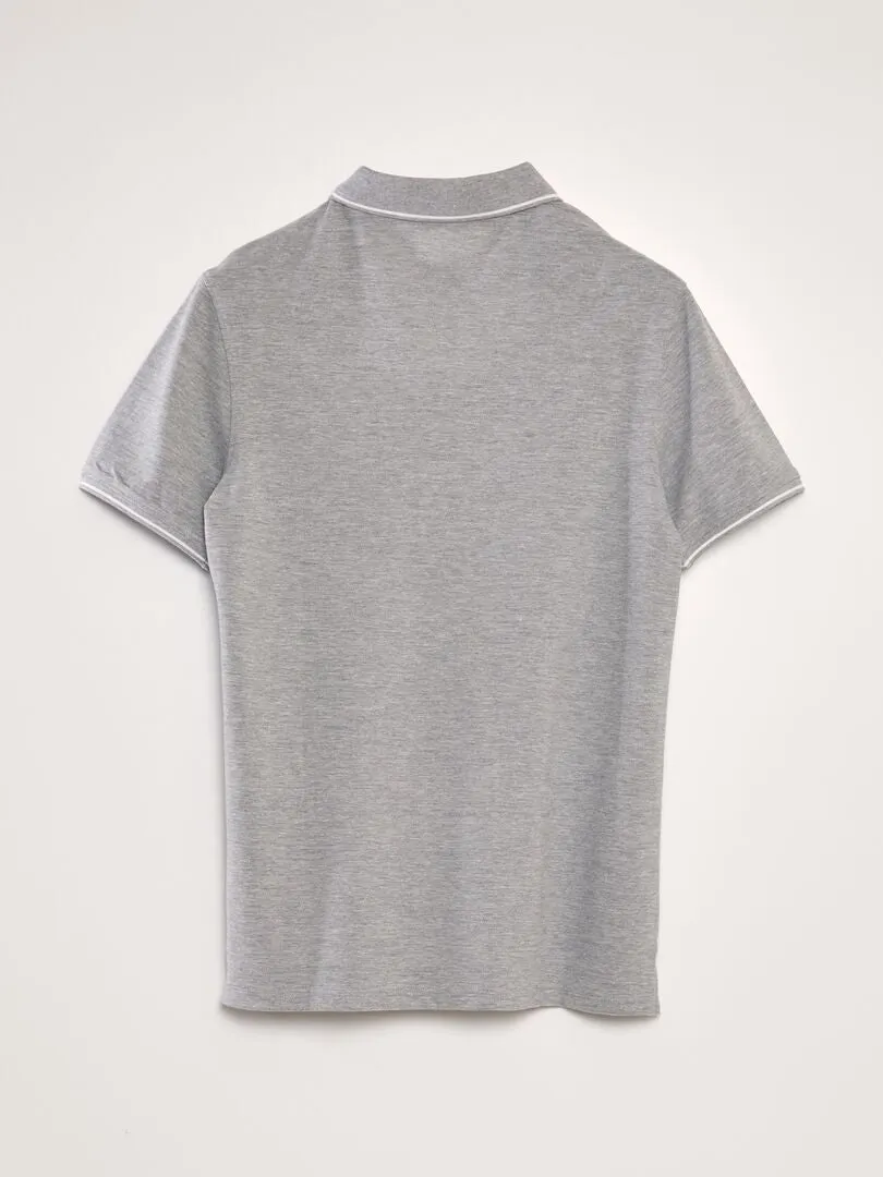 POLO DE PIQUé DE ALGODóN  GRIS
