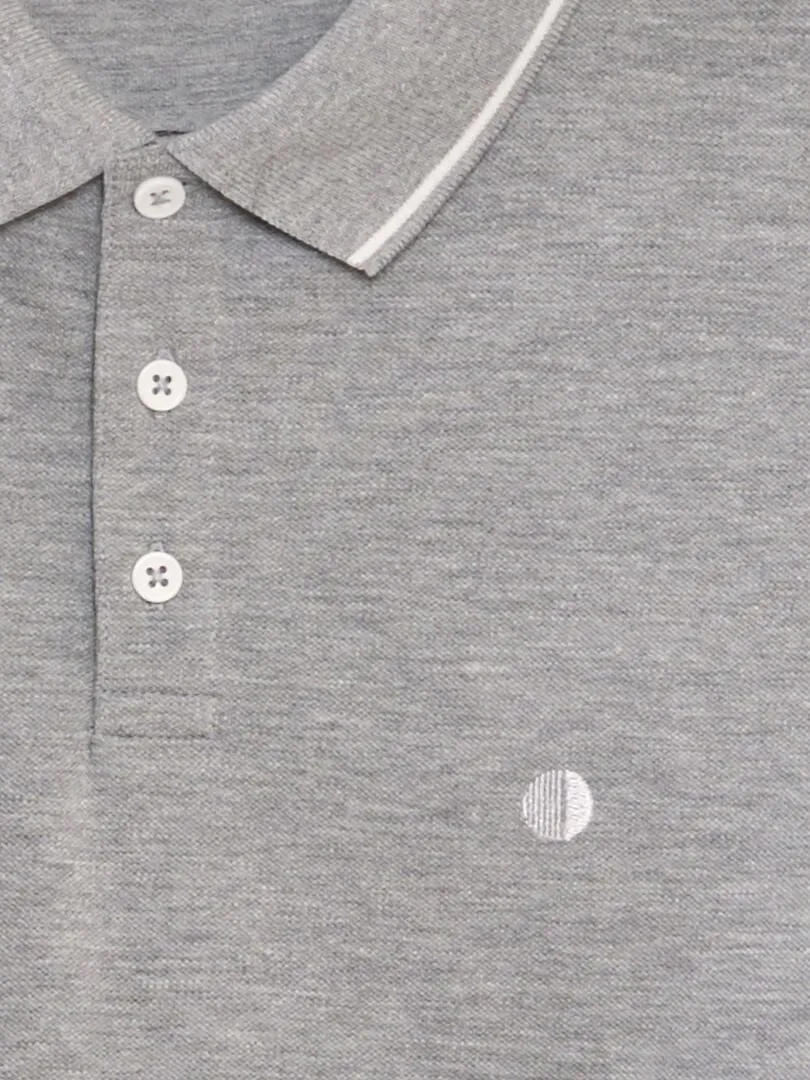 POLO DE PIQUé DE ALGODóN  GRIS