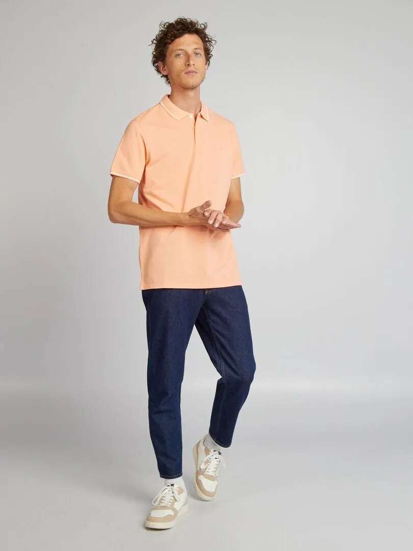 POLO DE PIQUé DE ALGODóN  NARANJA
