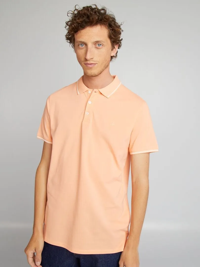POLO DE PIQUé DE ALGODóN  NARANJA