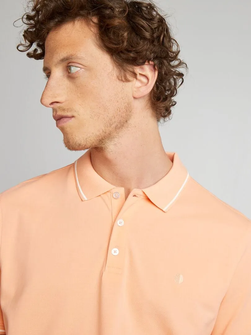 POLO DE PIQUé DE ALGODóN  NARANJA