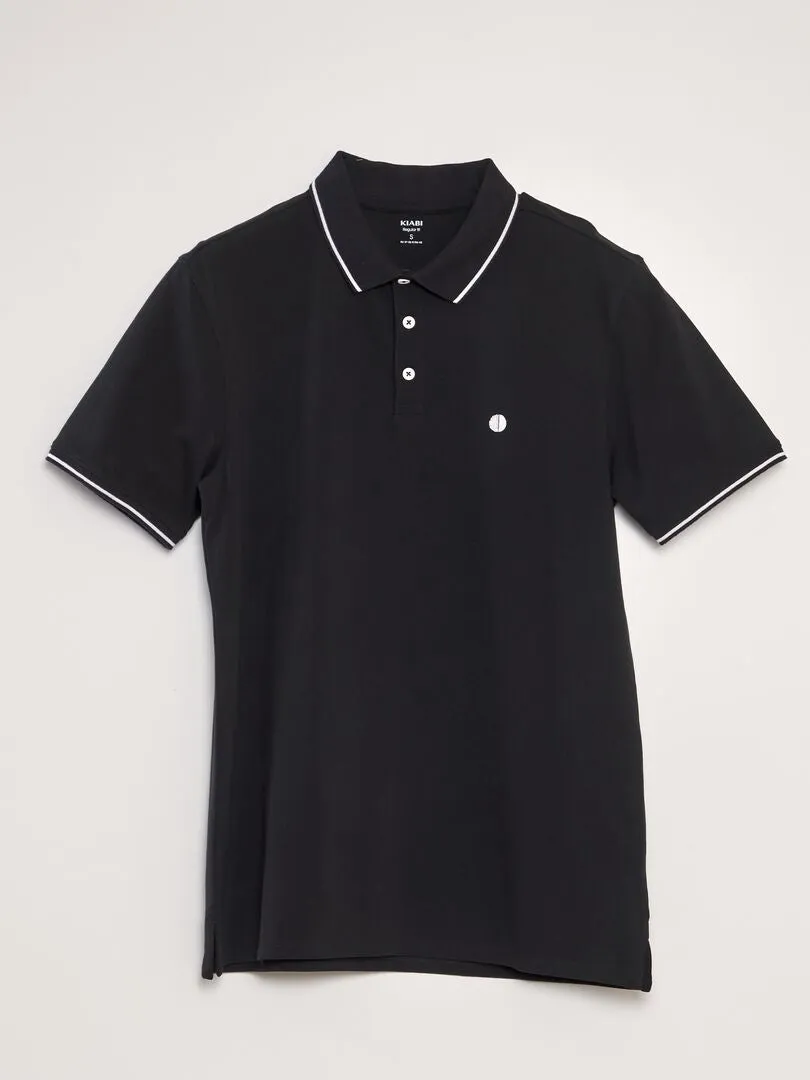 POLO DE PIQUé DE ALGODóN  NEGRO