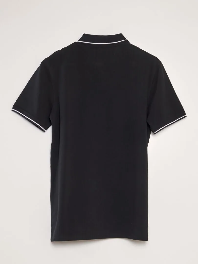 POLO DE PIQUé DE ALGODóN  NEGRO