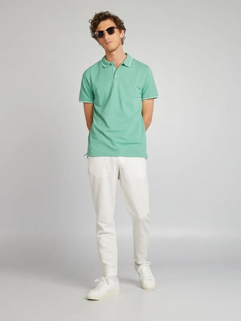 POLO DE PIQUé DE ALGODóN  VERDE