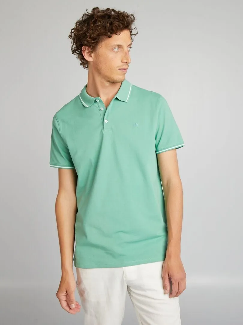 POLO DE PIQUé DE ALGODóN  VERDE