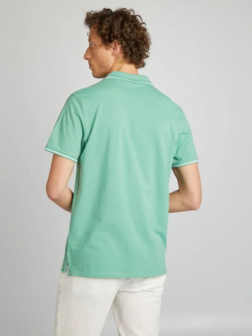 POLO DE PIQUé DE ALGODóN  VERDE